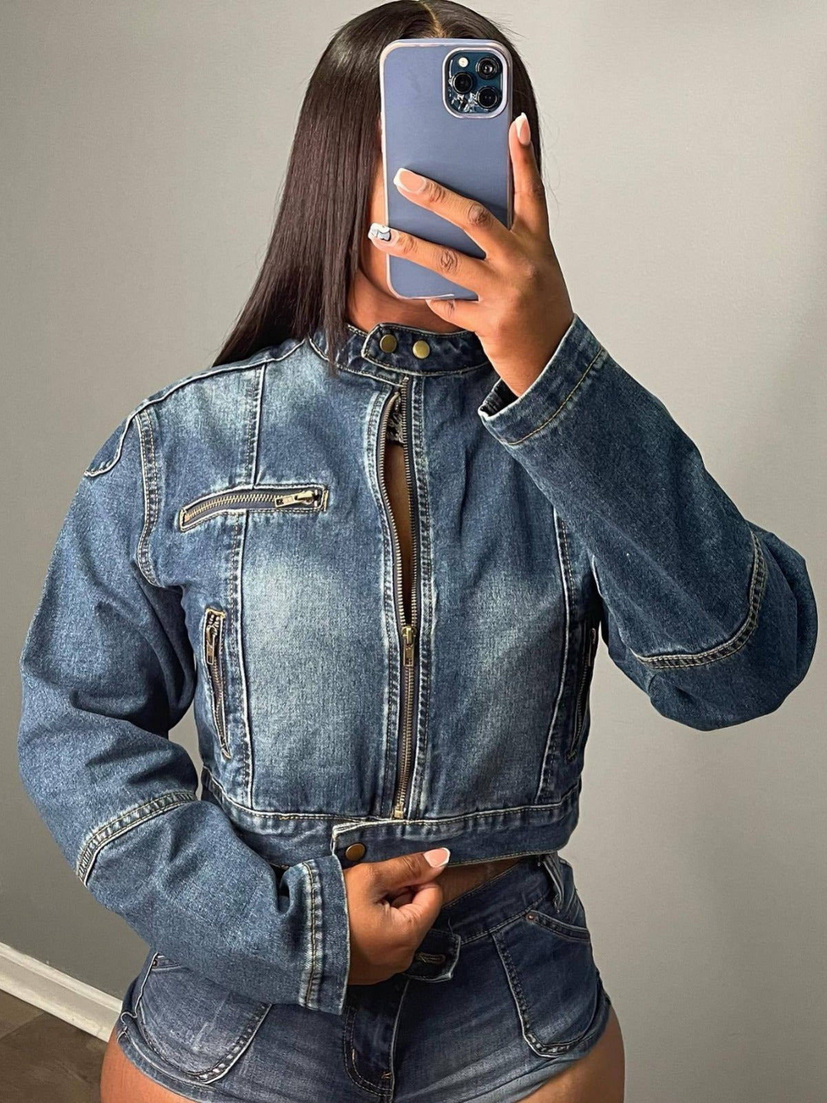 Fashion Denim Jackets & Pants Set