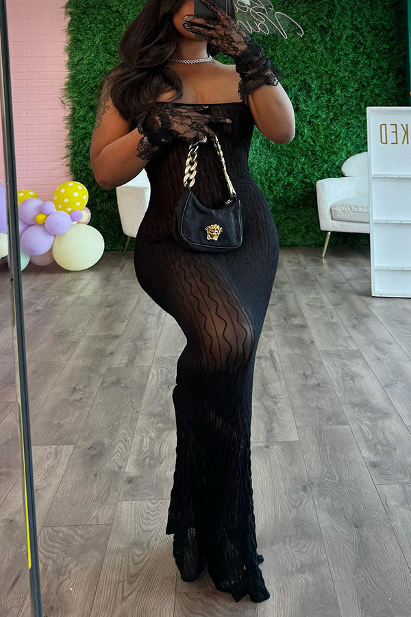 Come Thru Mesh Maxi Dress