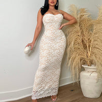 Lace Spaghetti Strap Maxi Dress