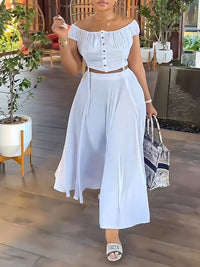 Off-Shoulder Crop Top & Skirt Set