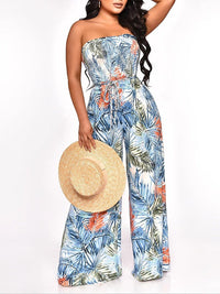 Printed Strapless Jumpsuit