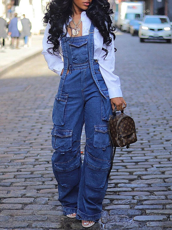 Cargo Denim Overalls