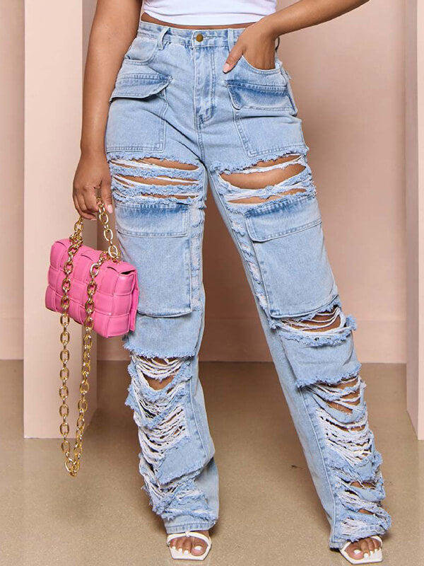 Ripped Cargo Jeans