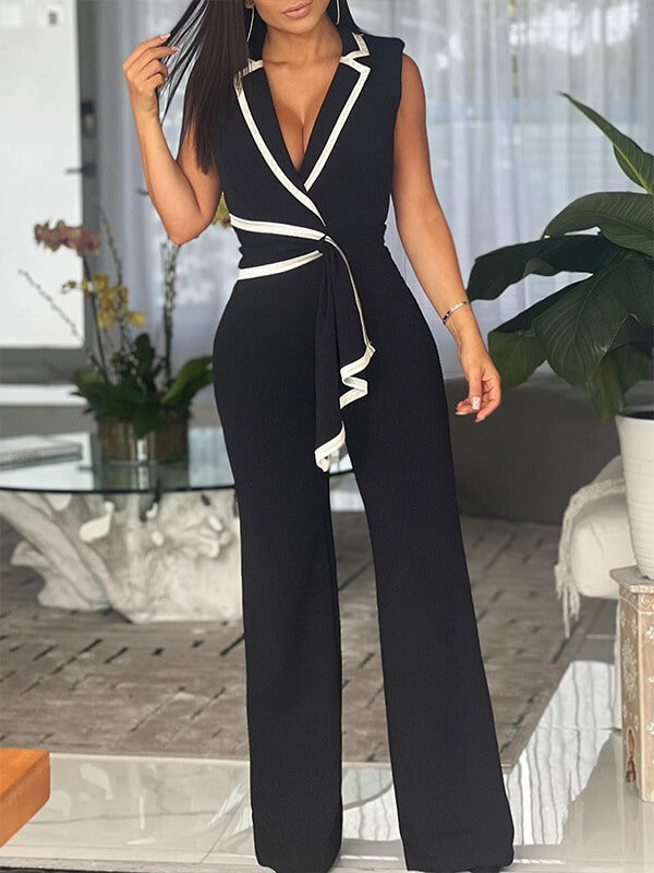 Draped Sleeveless Jumpsuit