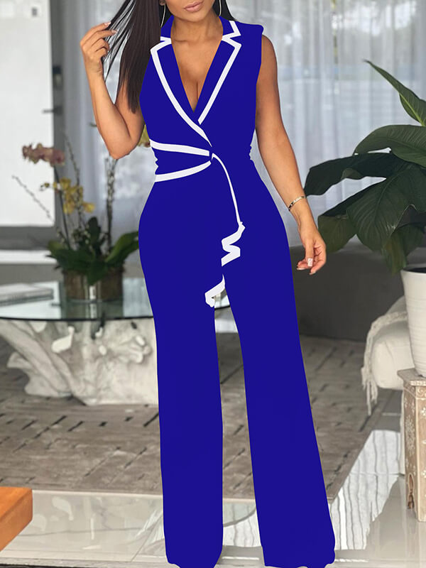 Draped Sleeveless Jumpsuit