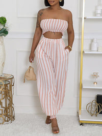 Stripe Bandeau Top & Pants Set