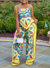 Printed Tied Top & Pants Set