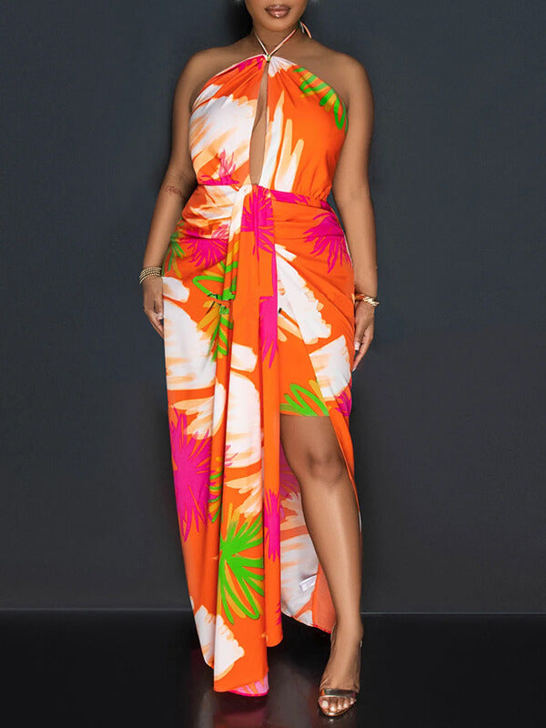 Printed Halter Dress