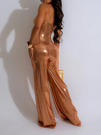 Metallic Strapless Jumpsuit