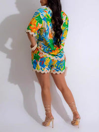 Printed Shirt & Shorts Set