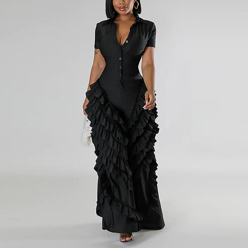 Ruffle Wide Leg Jumpsuit