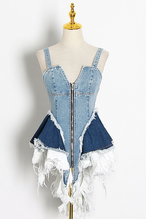 Patchwork Fashion Denim Vest