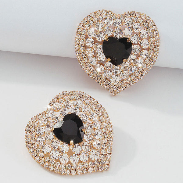 Rhinestone Heart Pattern Earrings